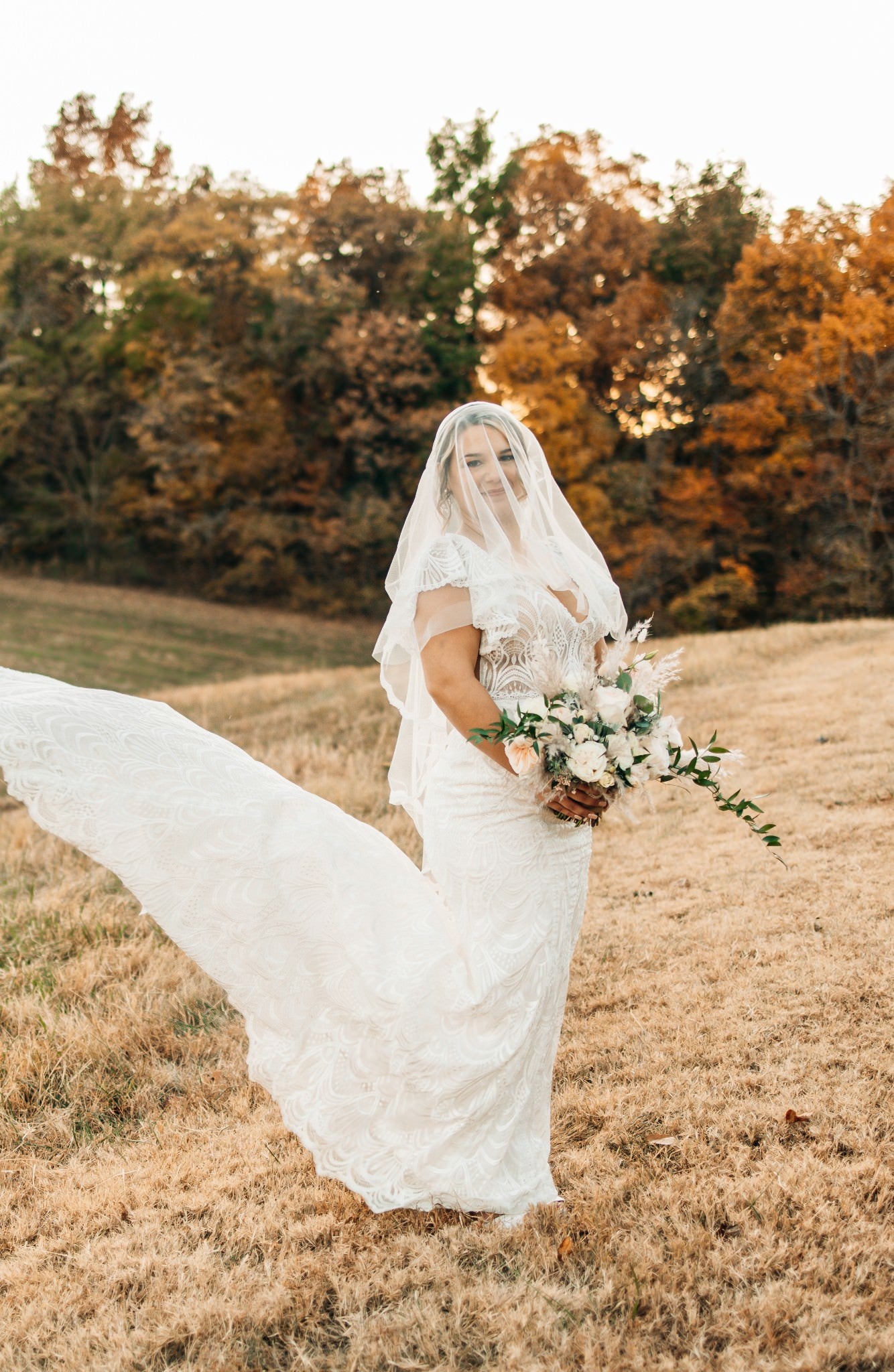 Wedding Veil With Blusher 2 Tier Bridal Veil Soft Wedding 