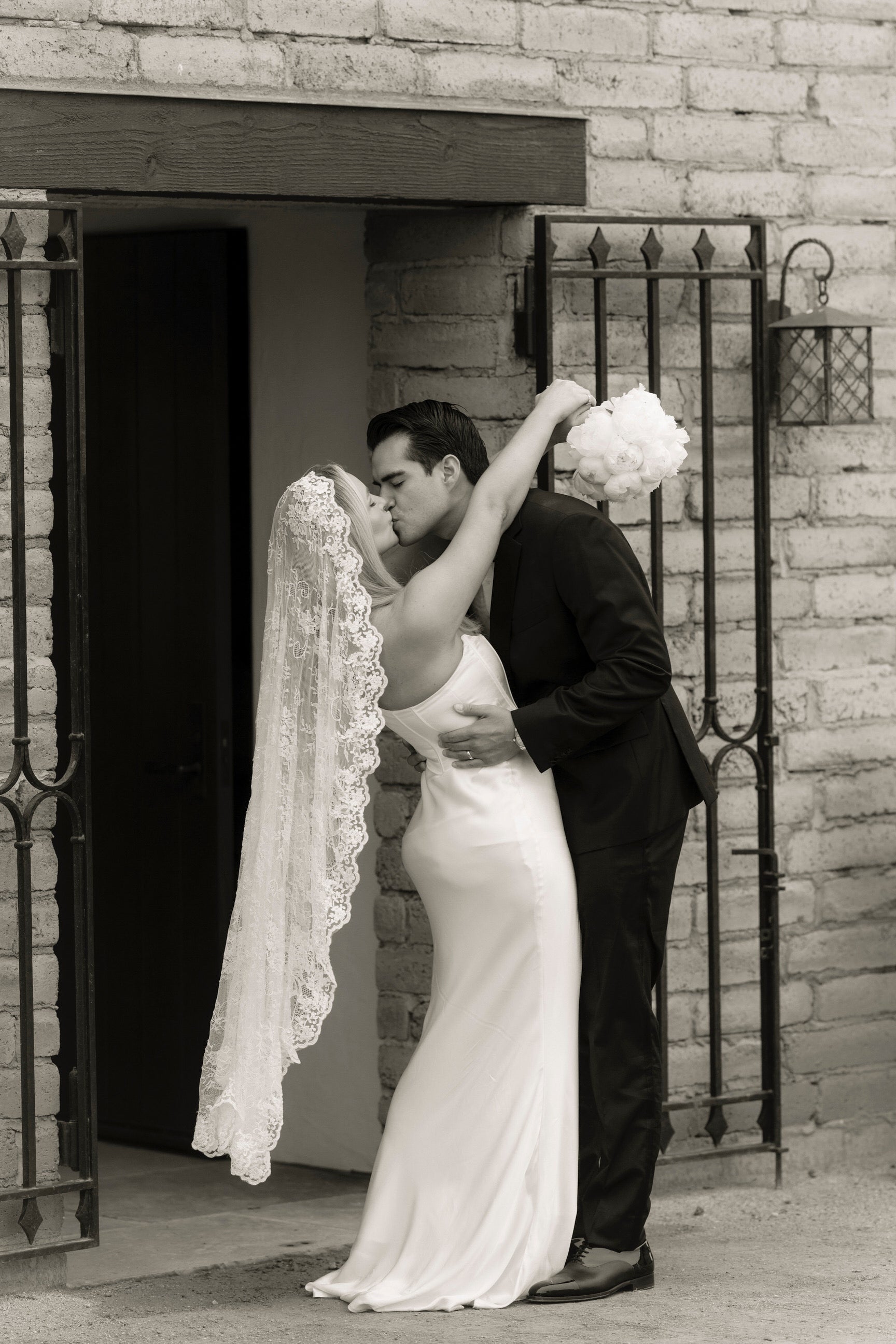 soft lace mantilla bridal veil knee length for corset gown