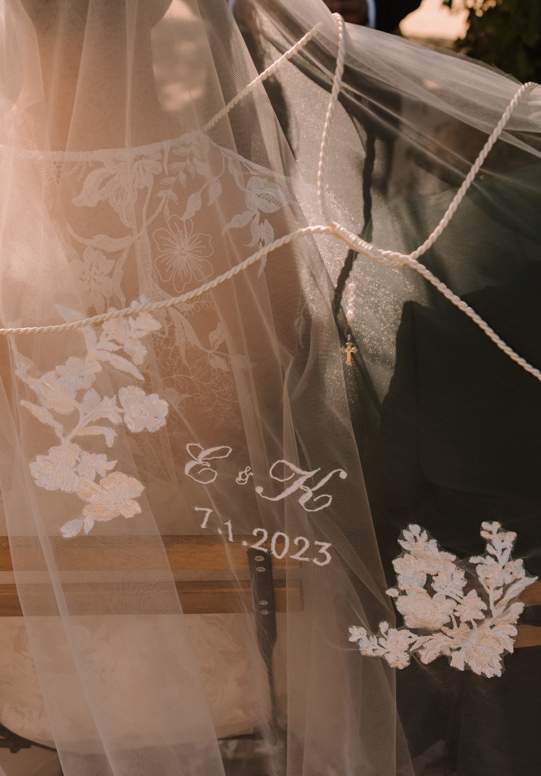 filipino wedding dress Custom Lace Embroidered Unity Wedding Veil, Catholic Filipino Veil Ivory / Without Cords