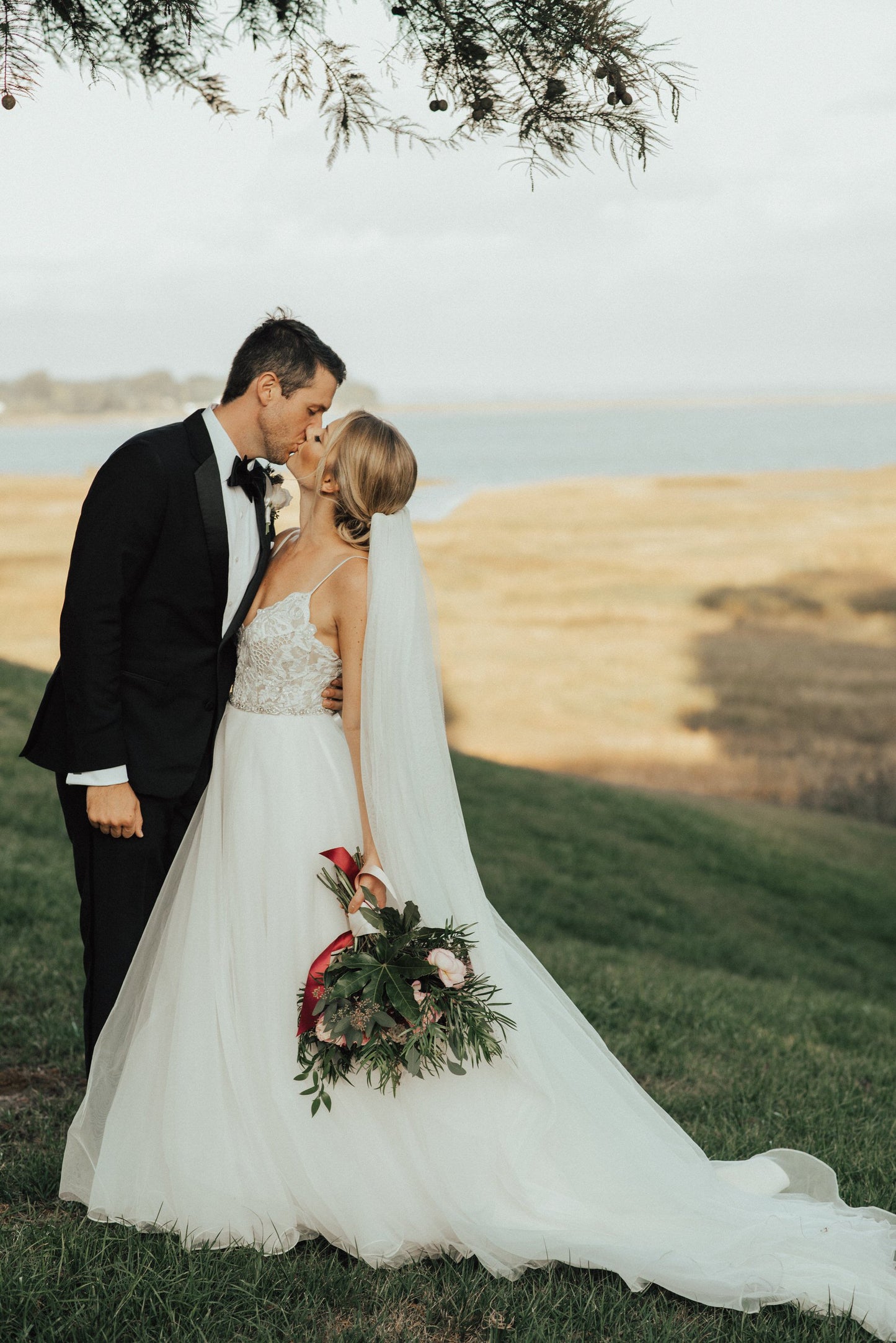 extra wide ivory flowy English tulle bridal veil