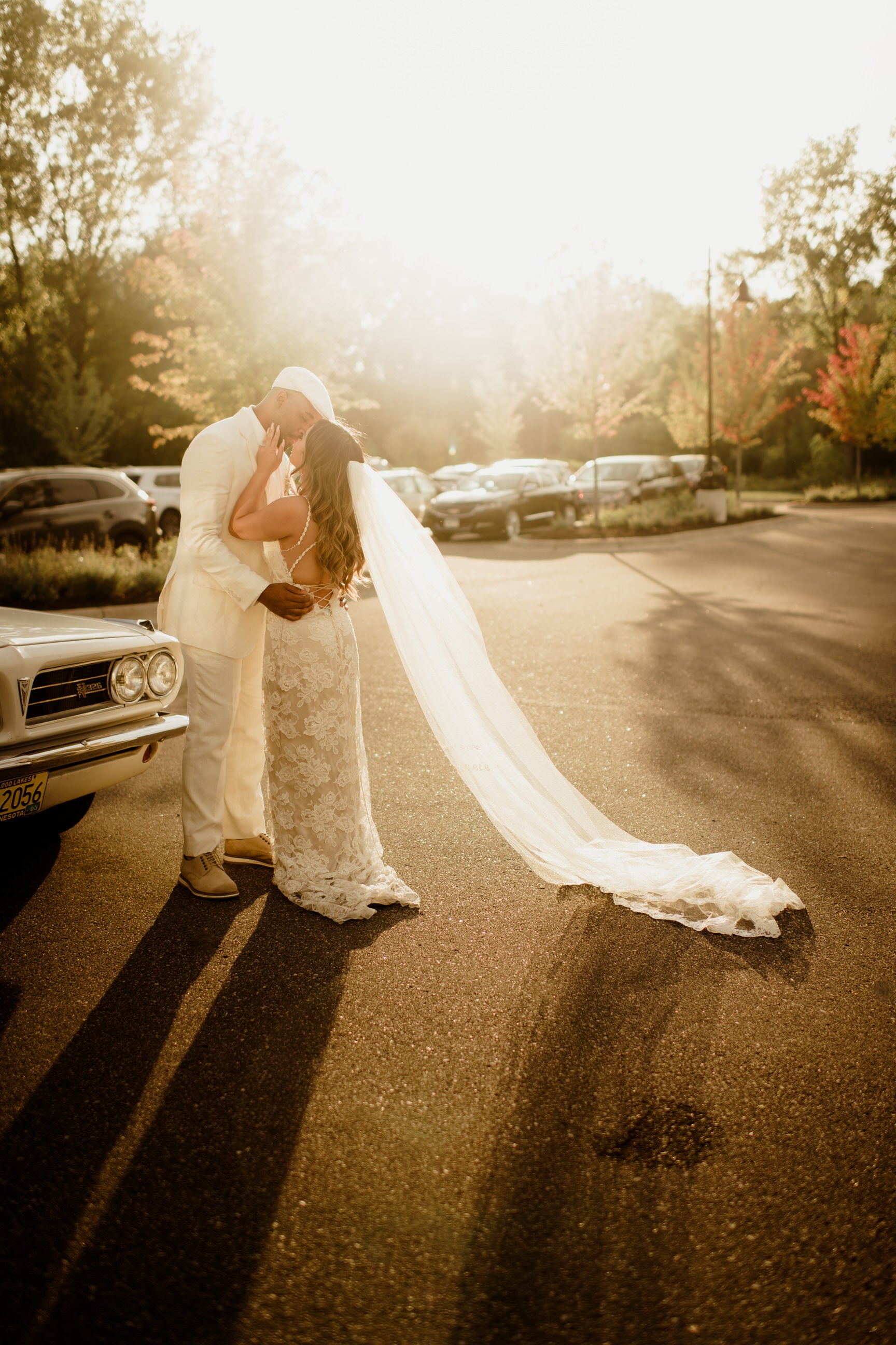 stunning long 108 inch cathedral length bridal veil In ivory with French alencon lace trim