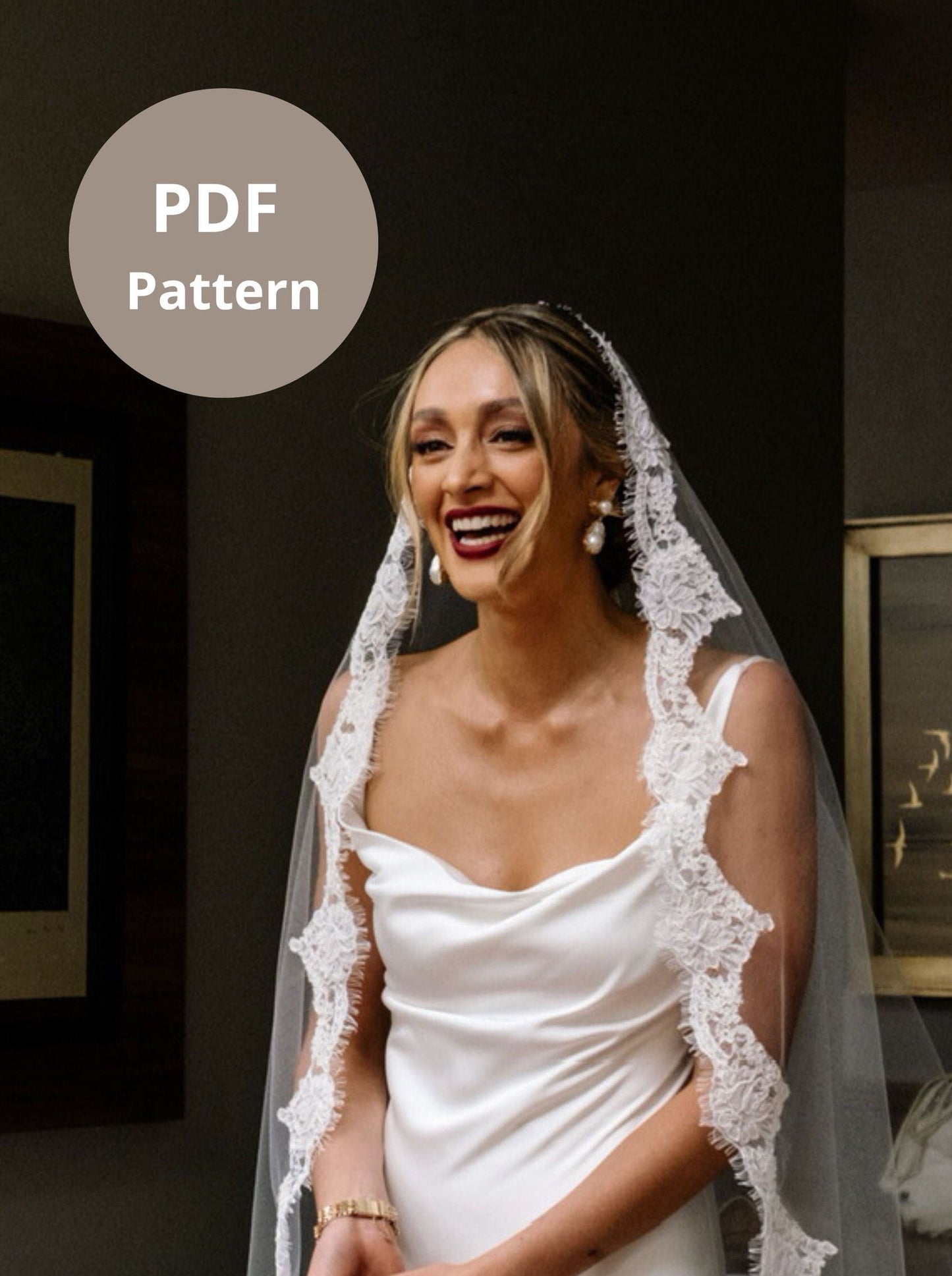 pattern for sewing a Spanish scalloped mantilla wedding veil
