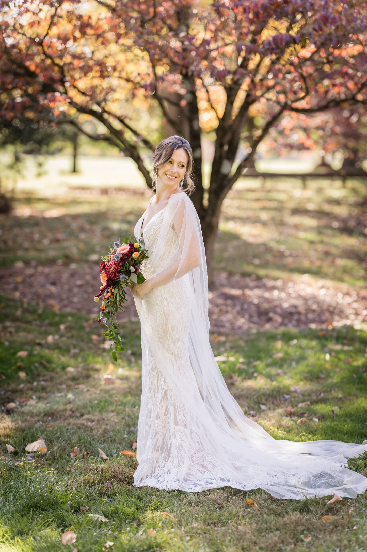 shoulder bridal cape on elegant bride cathedral length wrap