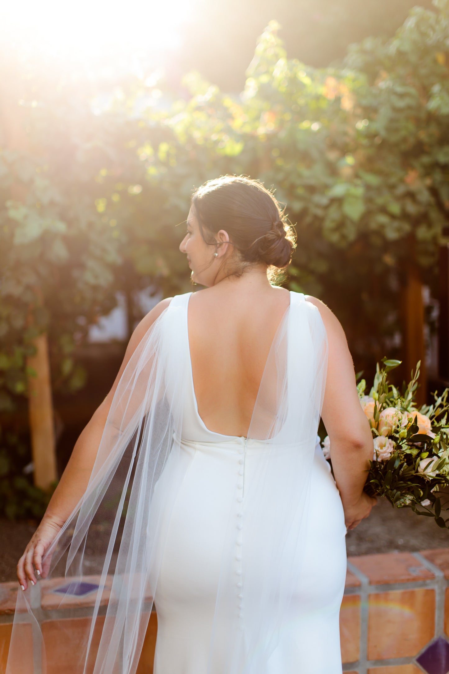romantic bridal wings set in off white tulle for crepe low back wedding dresses