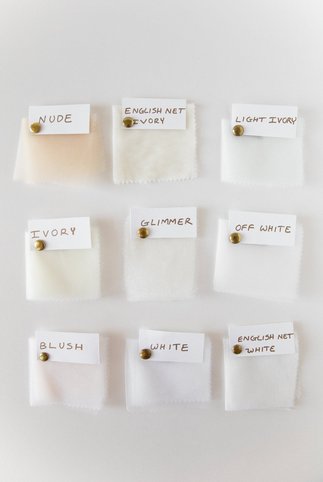 tulle wedding veil color samples