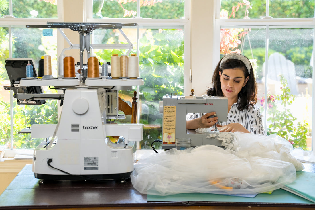 design and sewing studio with embroidery machines
