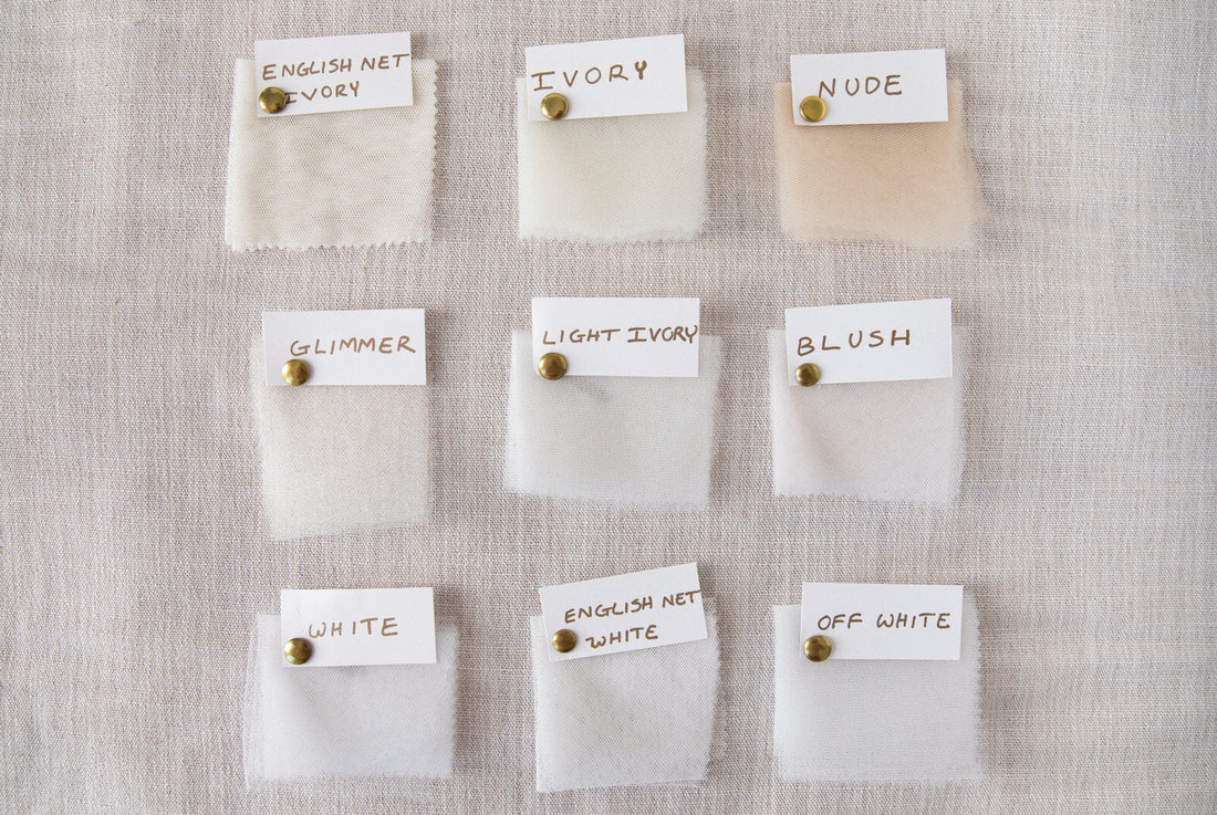 tulle swatches and silk colors for wedding veils