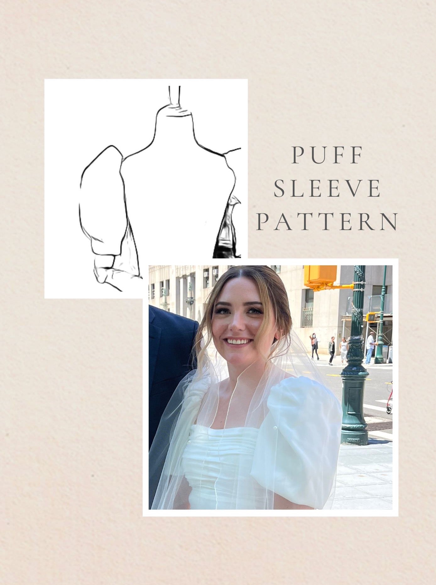 design your own removable puffy sleeves for extra arm coverage on wedding day