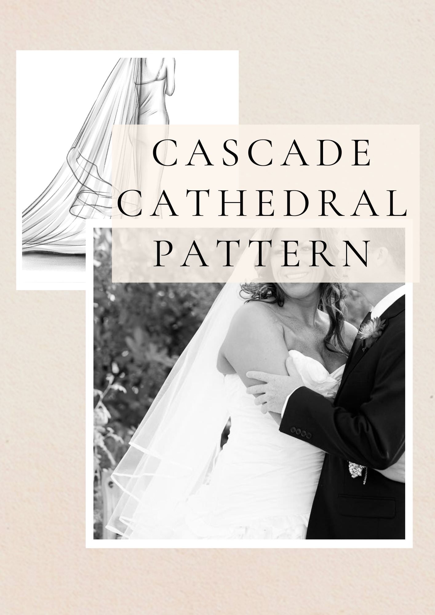 pattern instructions and tutorial for how to make your own long cascading bridal veil