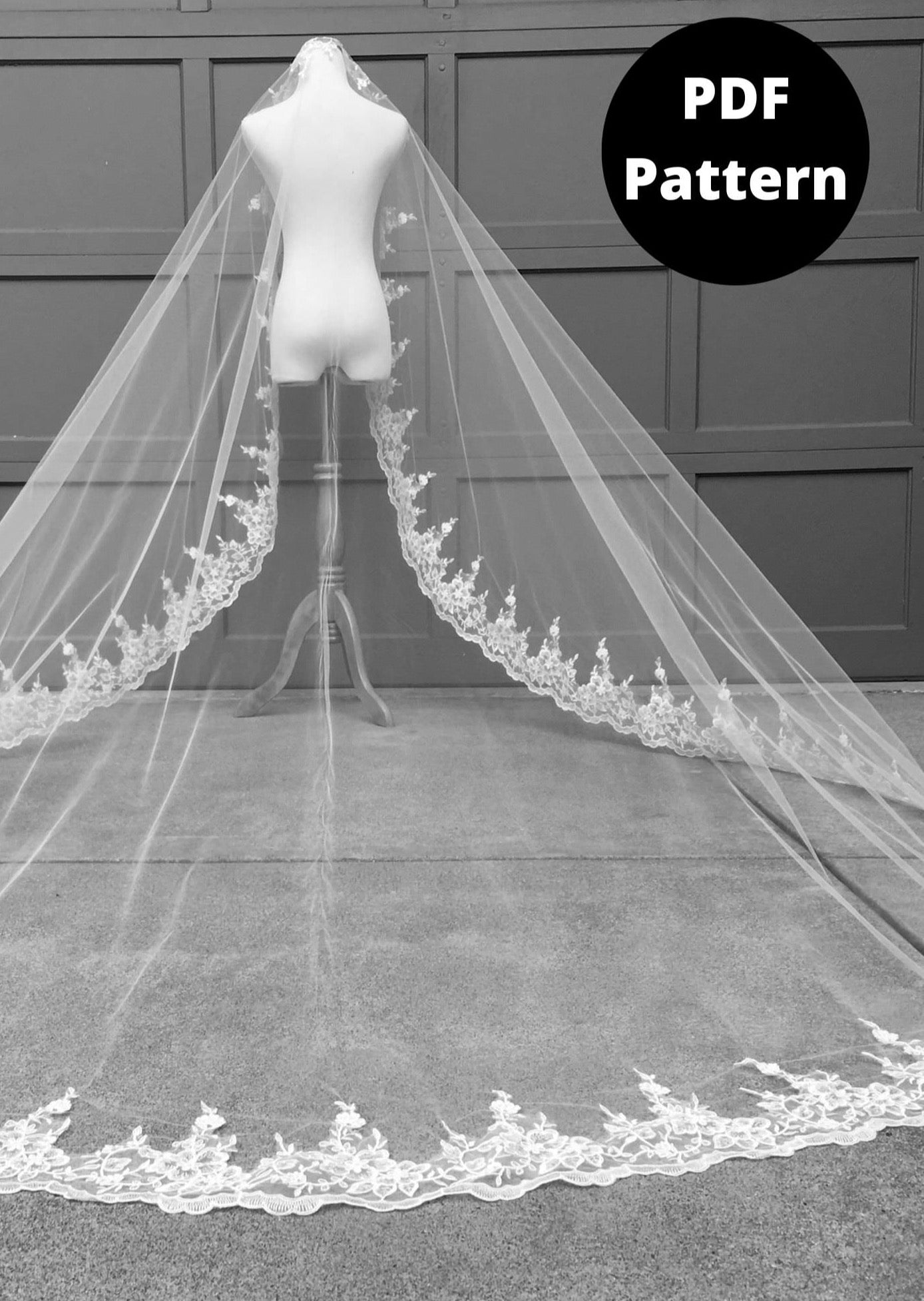 DIY Lace Mantilla Wedding Veil, Cathedral Length Pattern PDF Tutorial DIY Lace Mantilla Wedding Veil, Cathedral Length Pattern PDF Tutorial