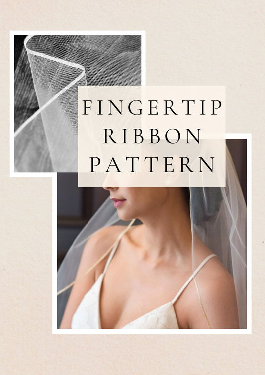 fingertip length wedding veil pattern with ribbon edge instructional sheet