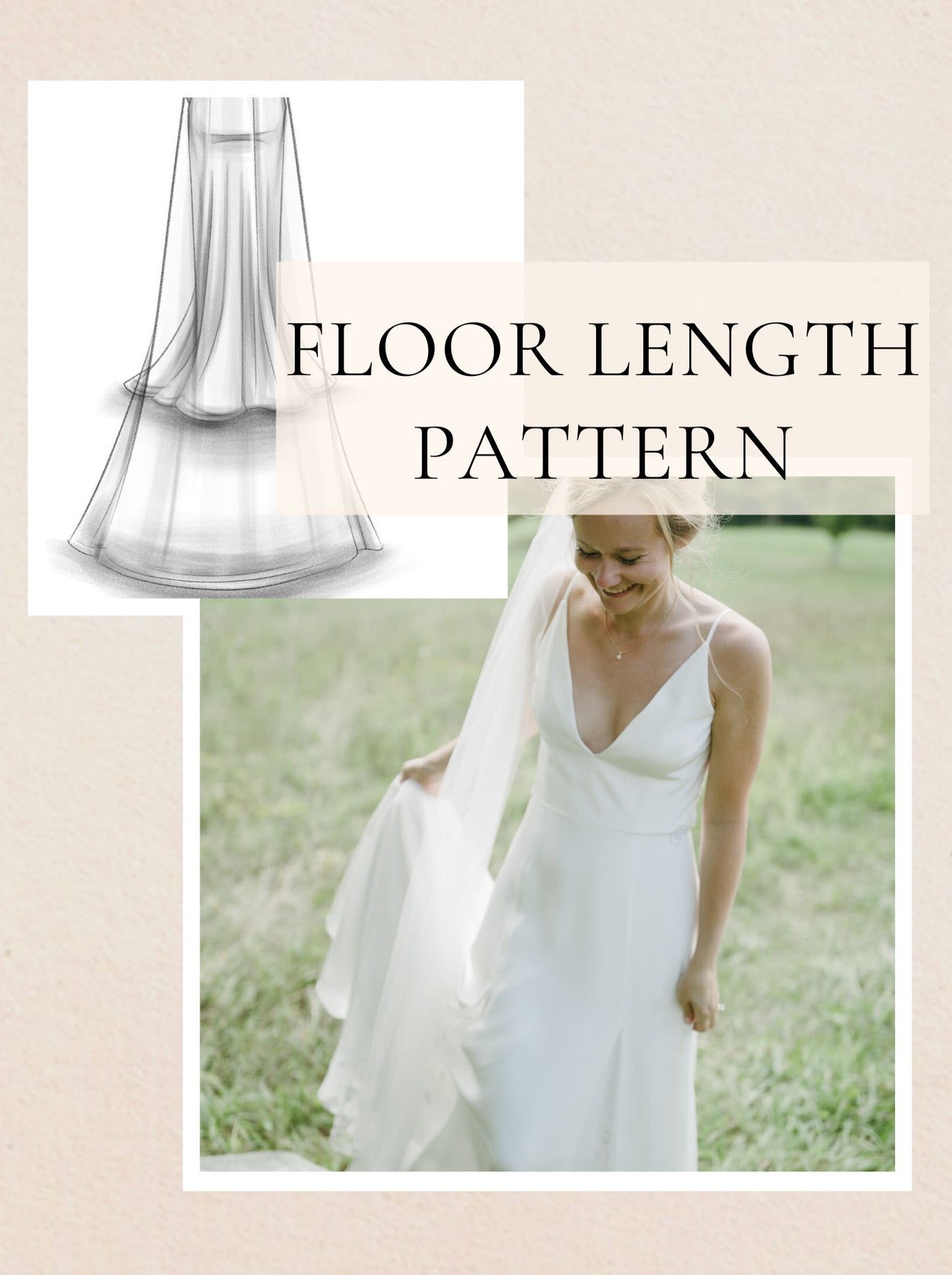 Viel Pattern DIY Simple Floor Length Wedding Veil Pattern PDF Tutorial – One ...