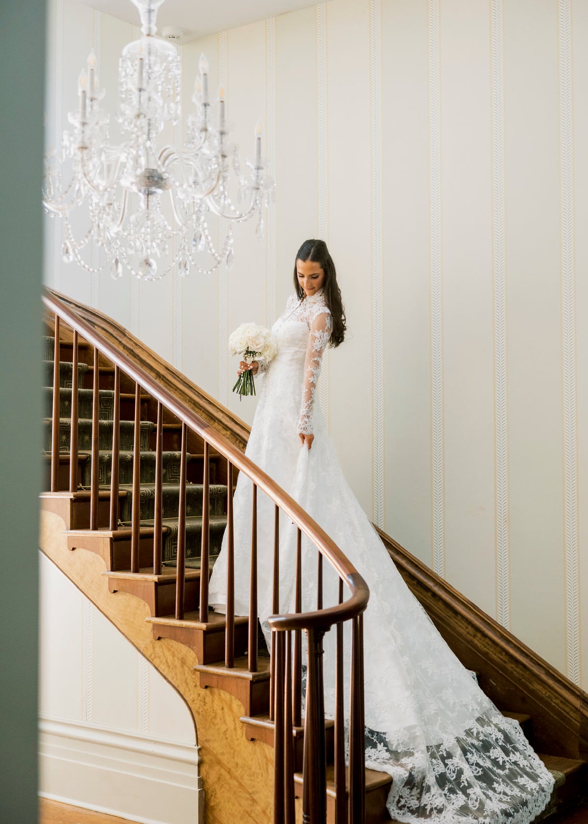 long sleeve bolero bridal cloak with long lace train