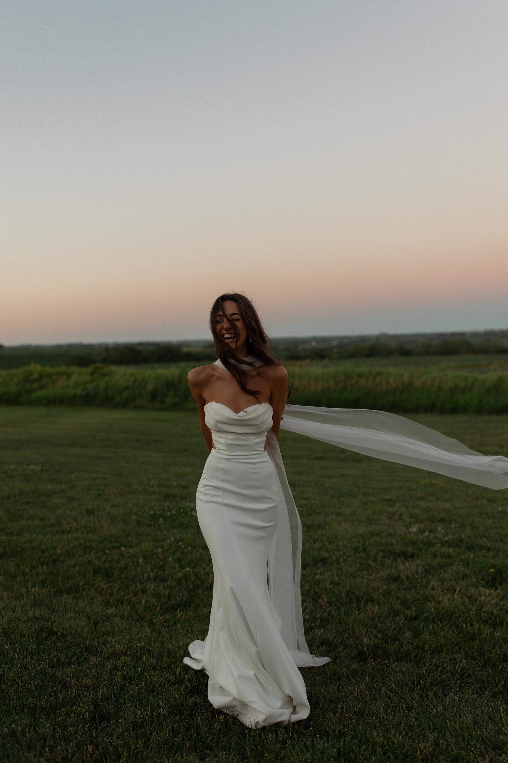 Thin Bridal Scarf + Matching Wedding Veil Thin Bridal Scarf + Matching Wedding Veil