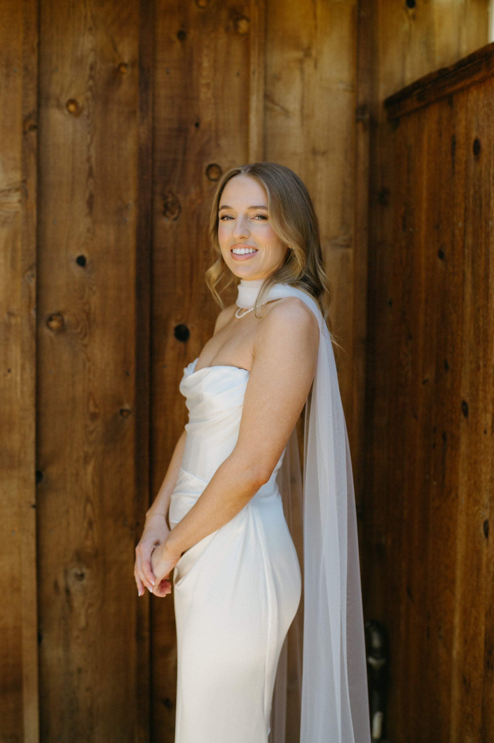 ivory long tulle thin wedding scarf