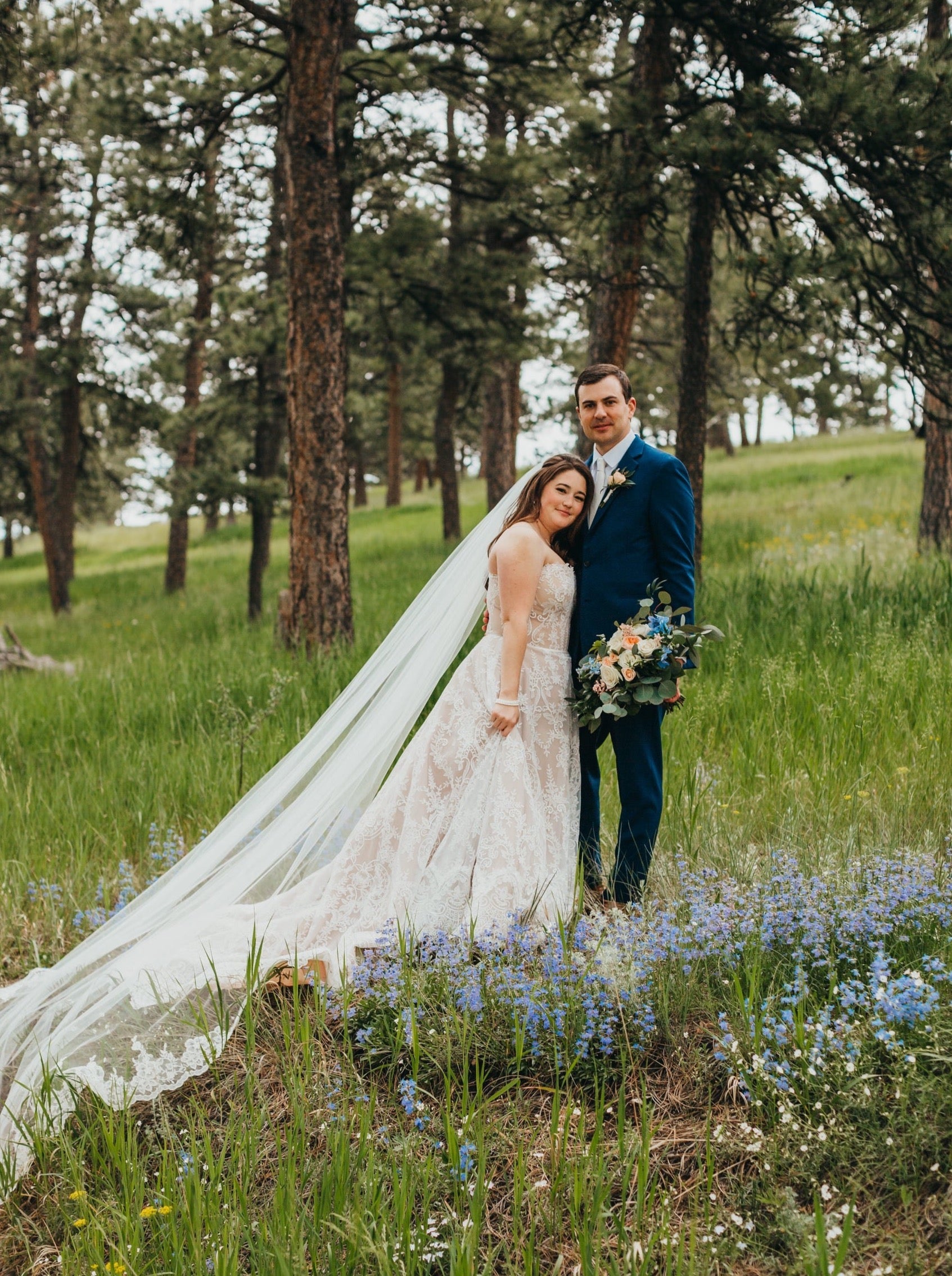 Two Layer Circular Fold Over Custom Made Cathedral Wedding Veil