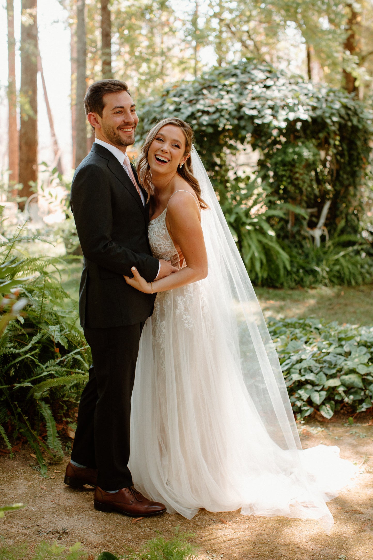 One Blushing Bride Chapel Length Wedding Veil, Simple Raw Edge Bridal Veil, White / Ivory Off White / Diamond / Cathedral Length