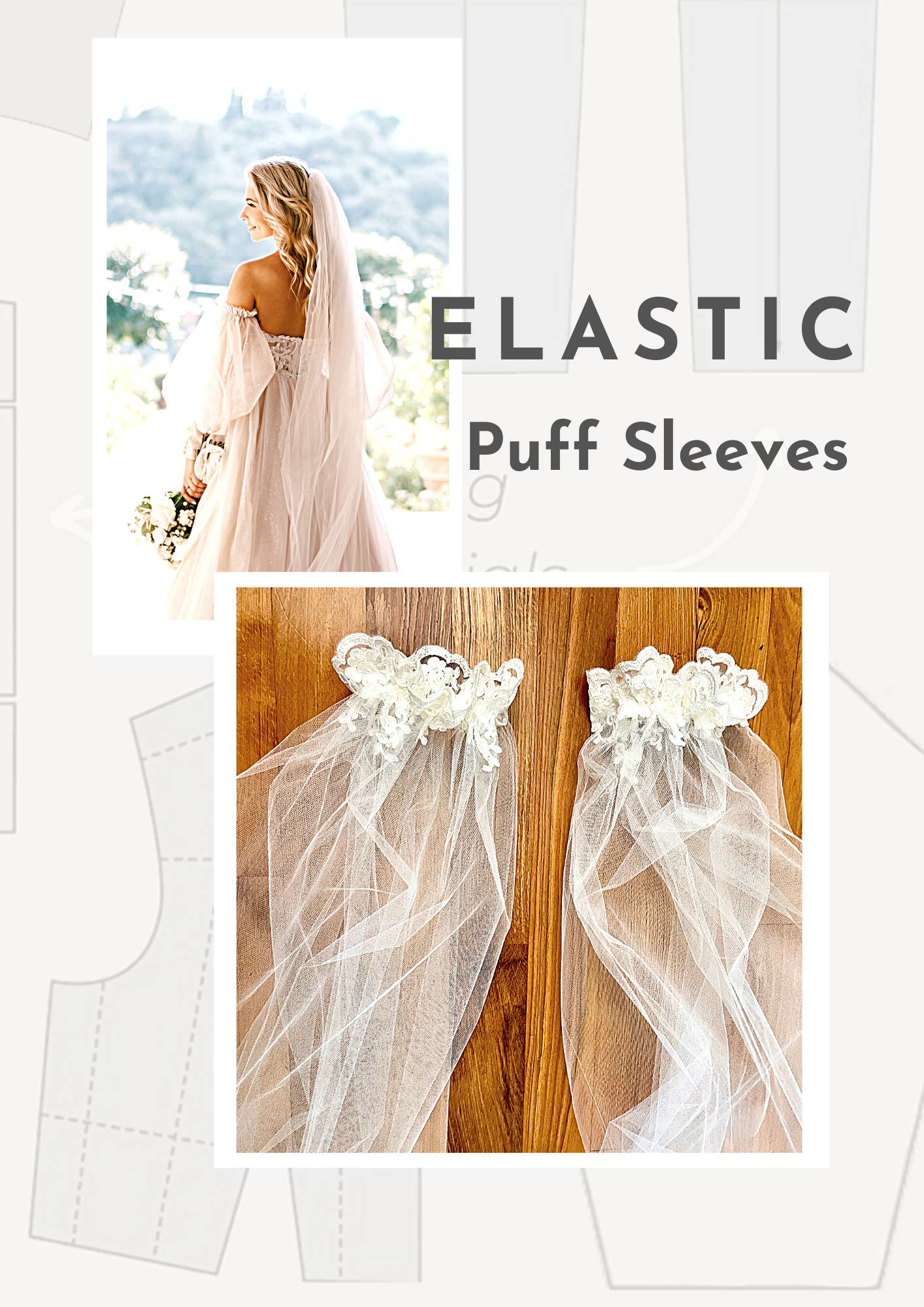 bridal illusion tulle elastic puffy sleeve pattern for a romantic look