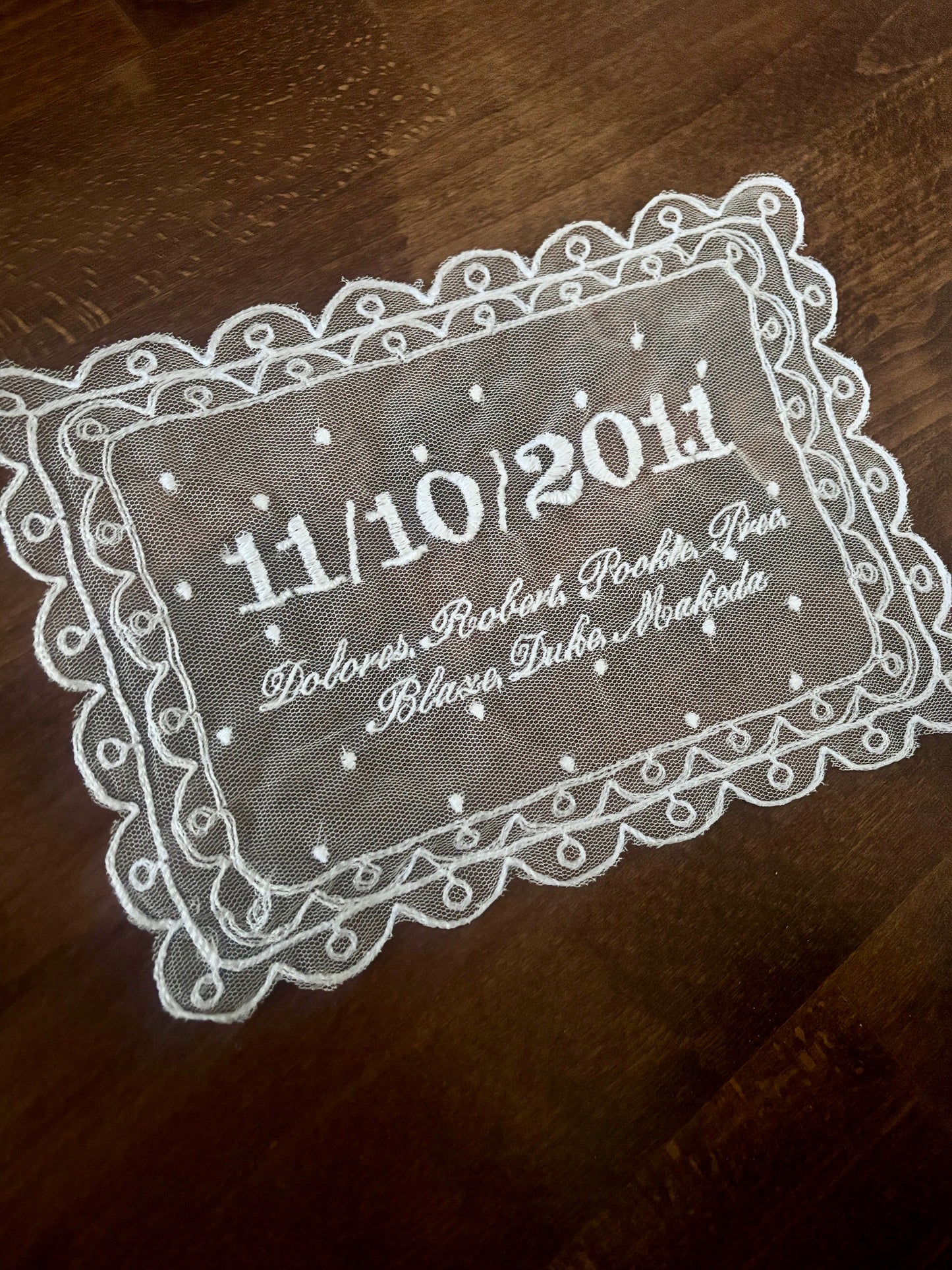Anniversary Lace Handkerchief for Couple