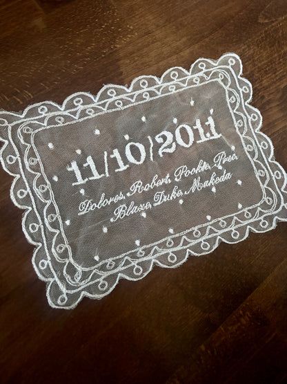 Anniversary Lace Handkerchief for Couple