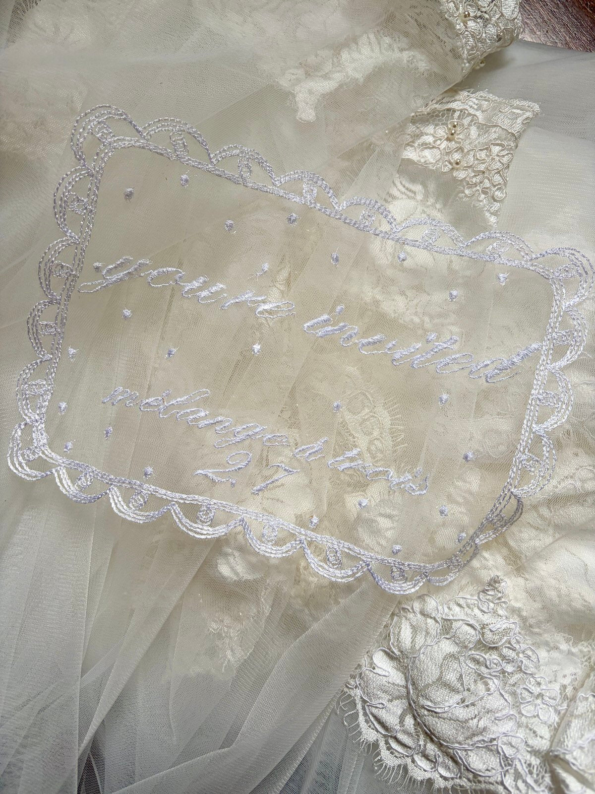 Anniversary Lace Handkerchief for Couple: Keepsake Save The Date Anniversary Lace Handkerchief for Couple: Keepsake Save The Date