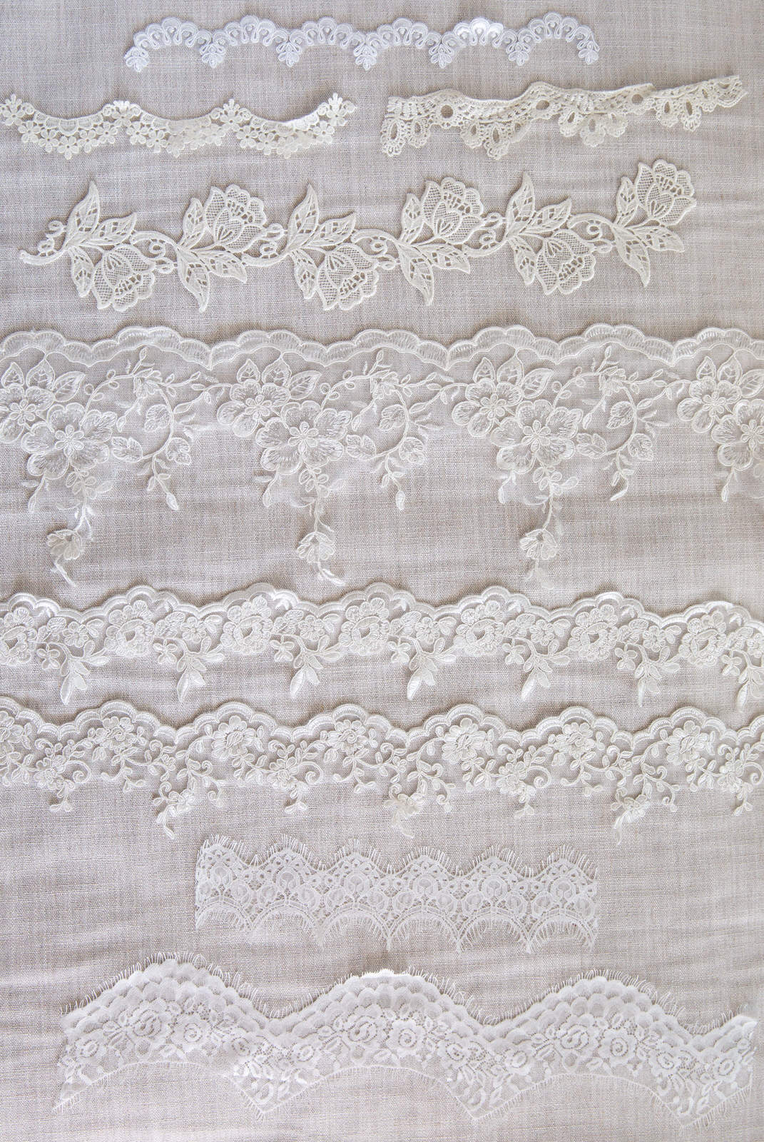 French alencon and Chantilly lace trims for veils
