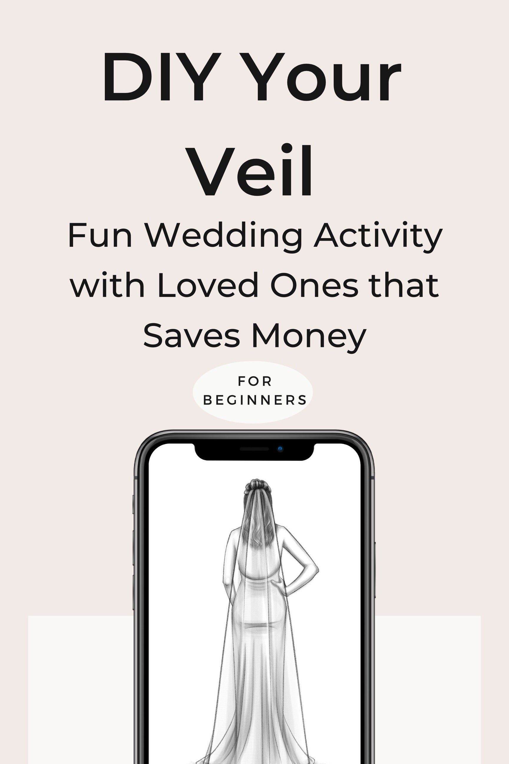 smart phone tutorial help for DIY brides on a budget making a wedding veil