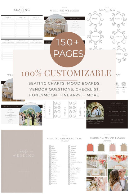 Ultimate Wedding Planner digital and printable in minimalist template