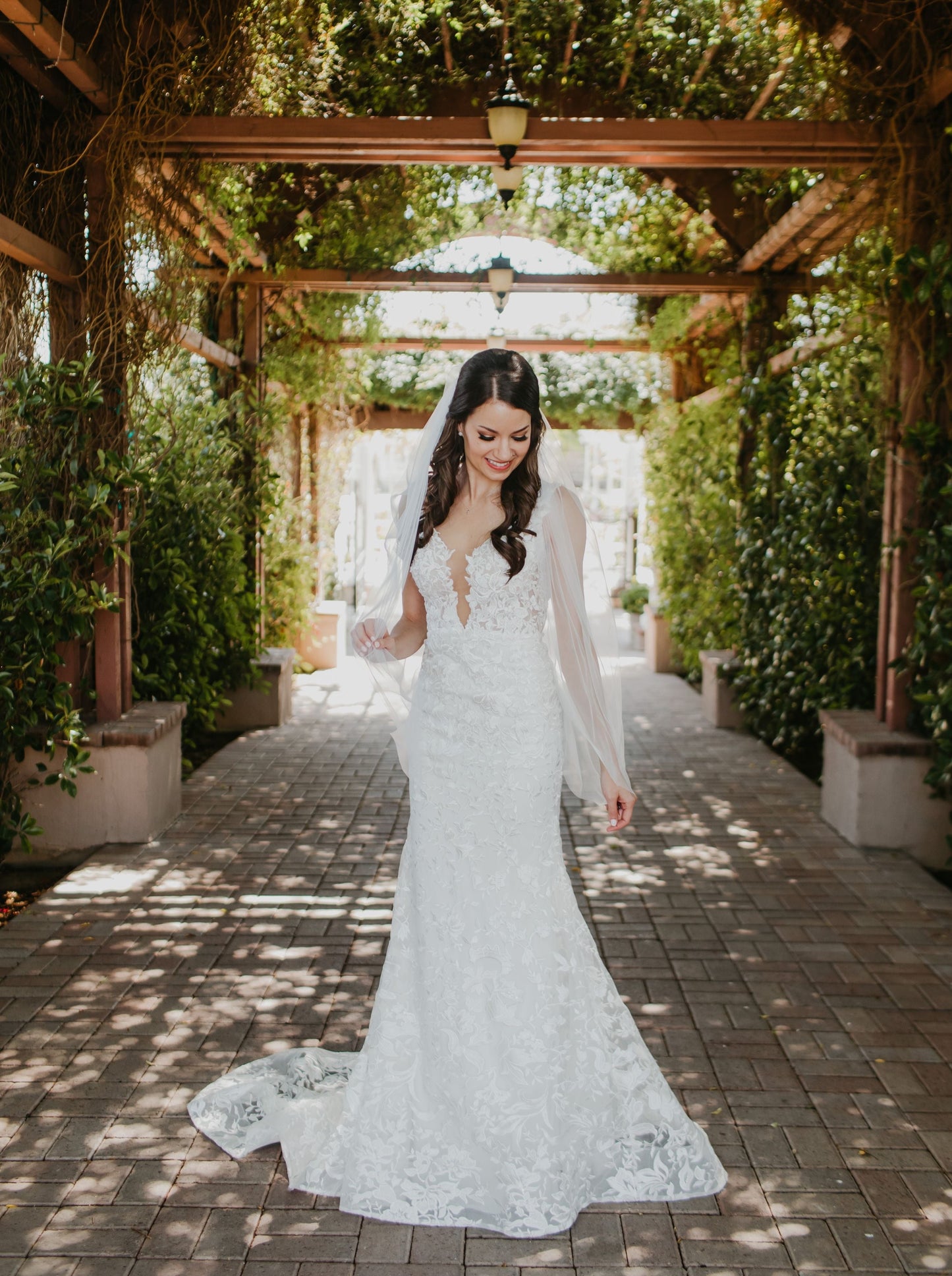 Napa Winery Bridal Inspiration: Lace Dress and Simple Veil by One Blushing Bride