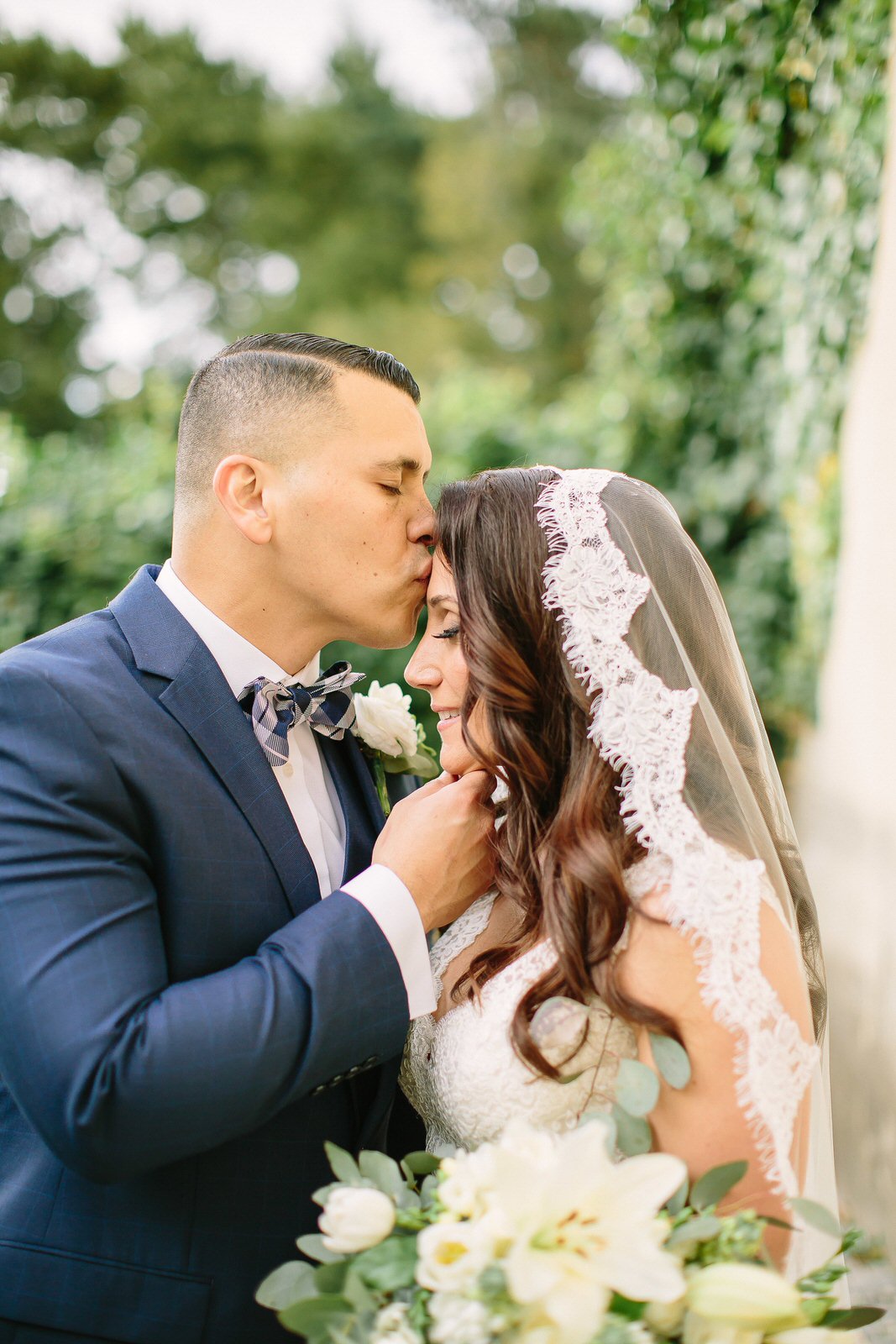 One Blushing Bride Cathedral Mantilla Veil with Eyelash Lace Trim, Lace Wedding Veil White / 108 inch Cathedral / with Beading