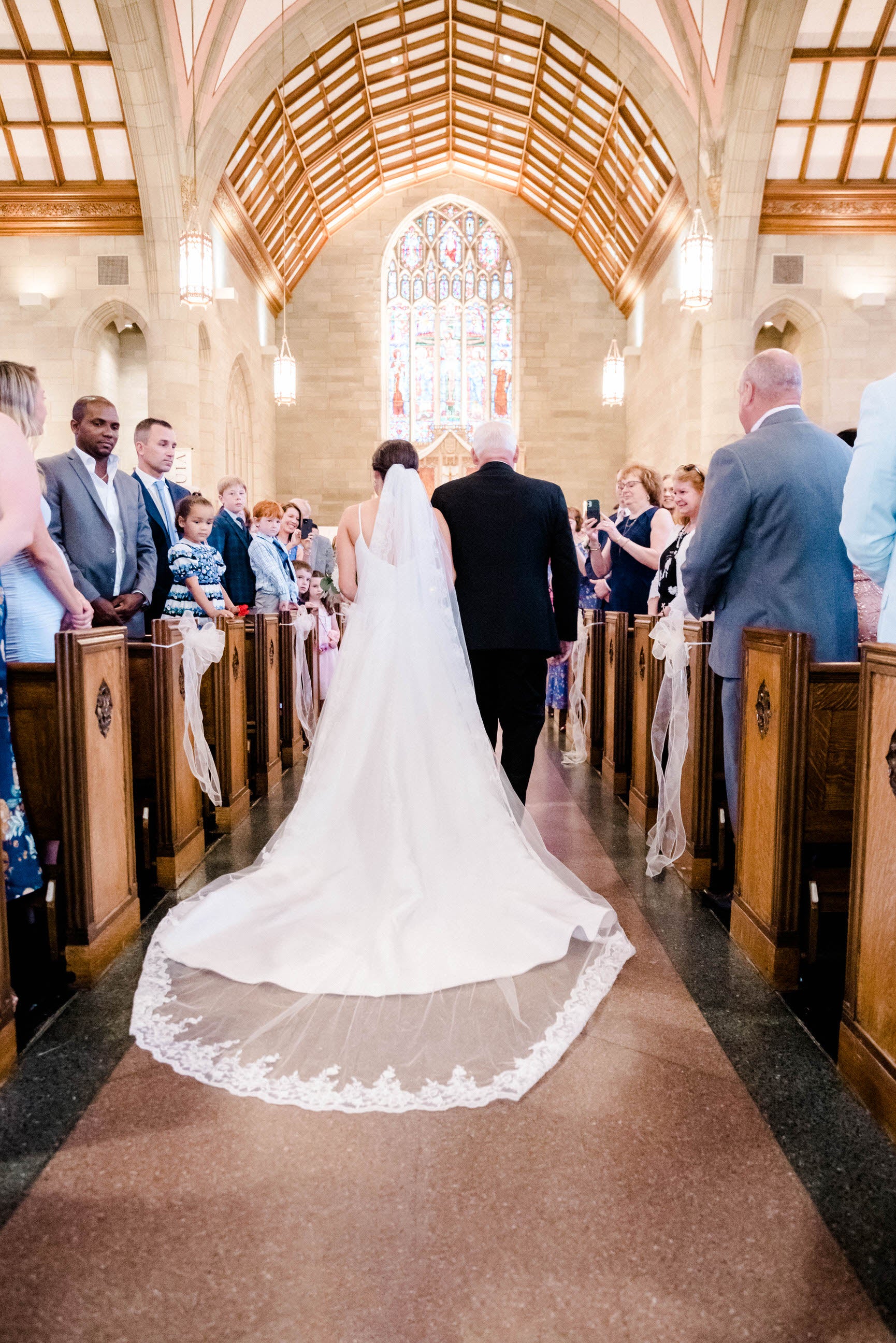 Cathedral Veil with Floral French Lace Trim, White/ Ivory – One Blushing  Bride Custom Wedding Veils