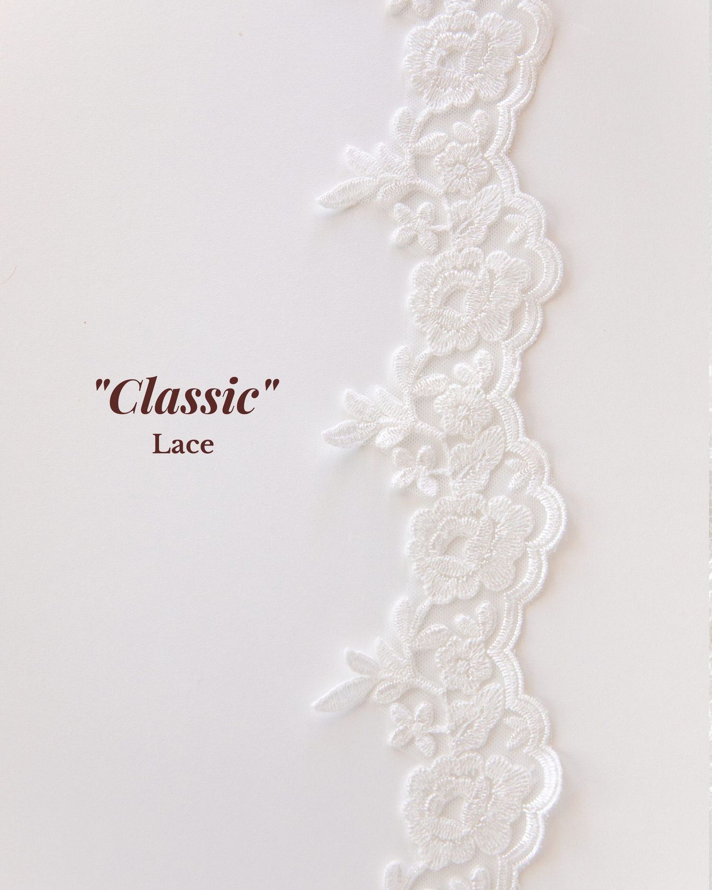 classic flower French Alencon lace trim in ivory or white