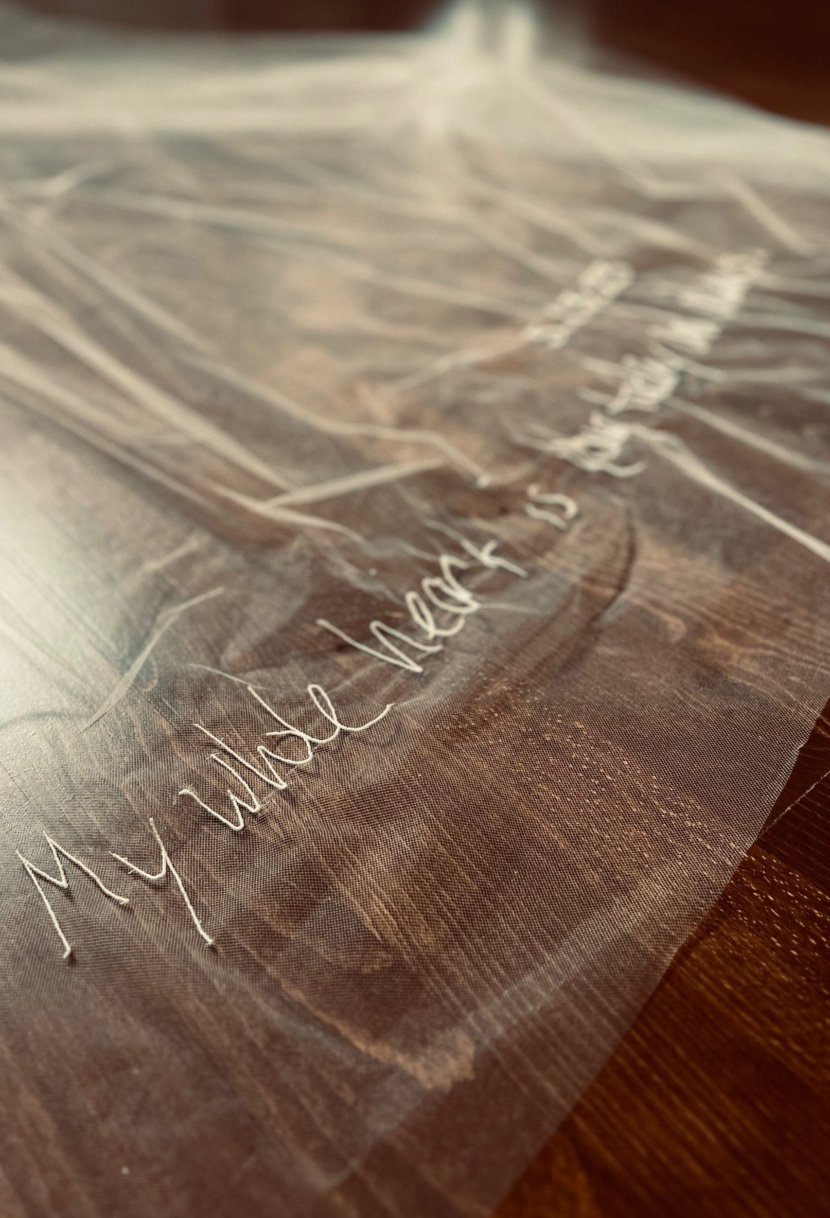 Custom Embroidered Phrase Cathedral Length Veil, Bespoke Lettering ...