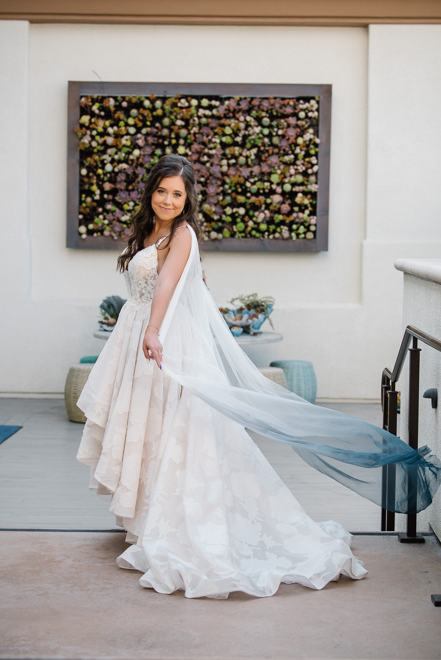 Blue Wedding Veil 