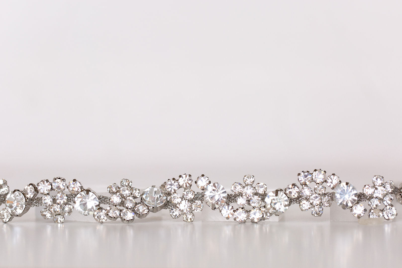bridal trim for headband in silver
