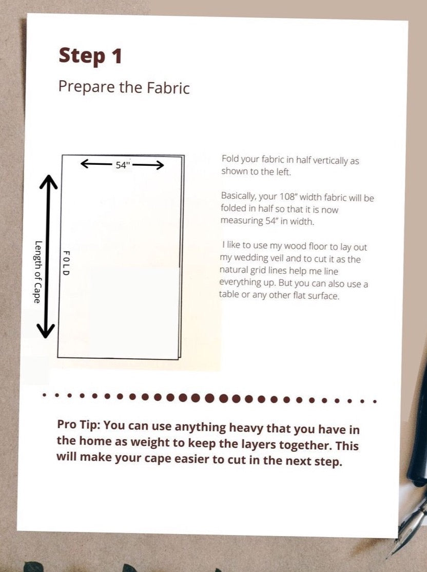 page of wedding veil pattern tutorial