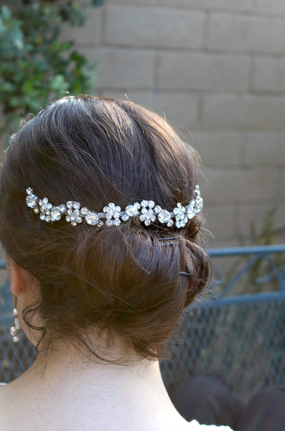 sparkle flower hair chain for bridal updos