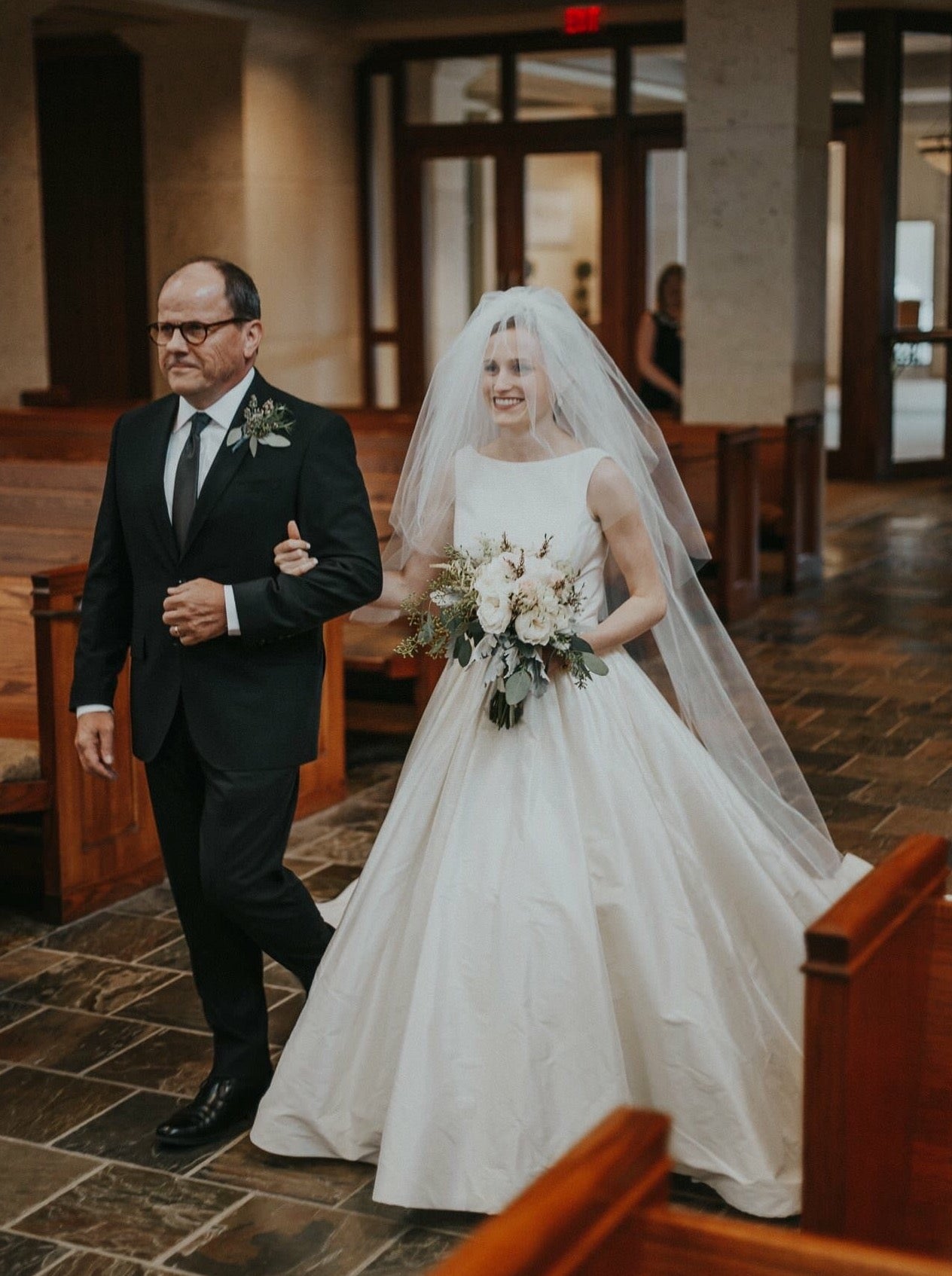 church wedding veil blusher mid arm length