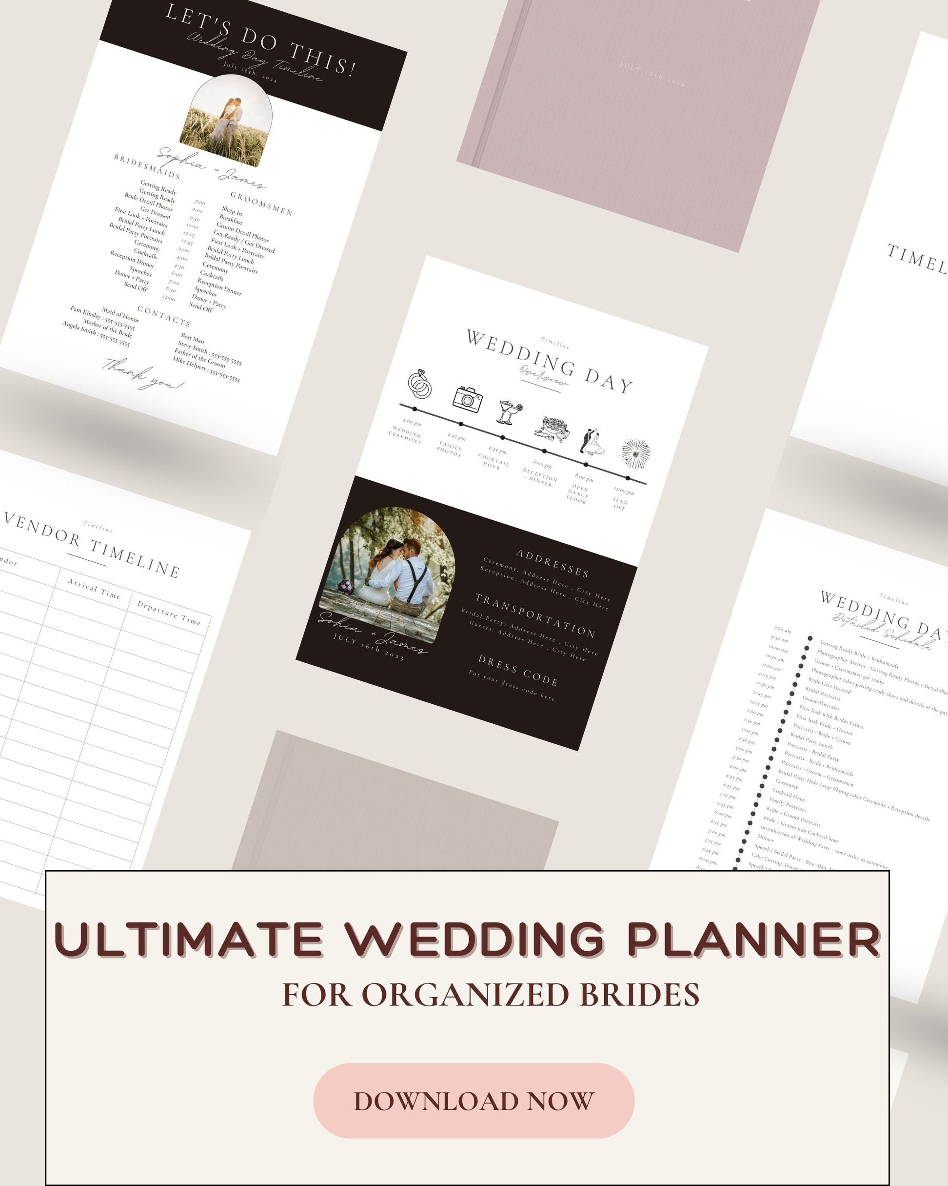 editable bridal planner for brides getting married