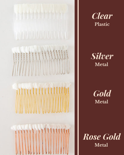 3 inch metal and plastic hair combs for bridal veil