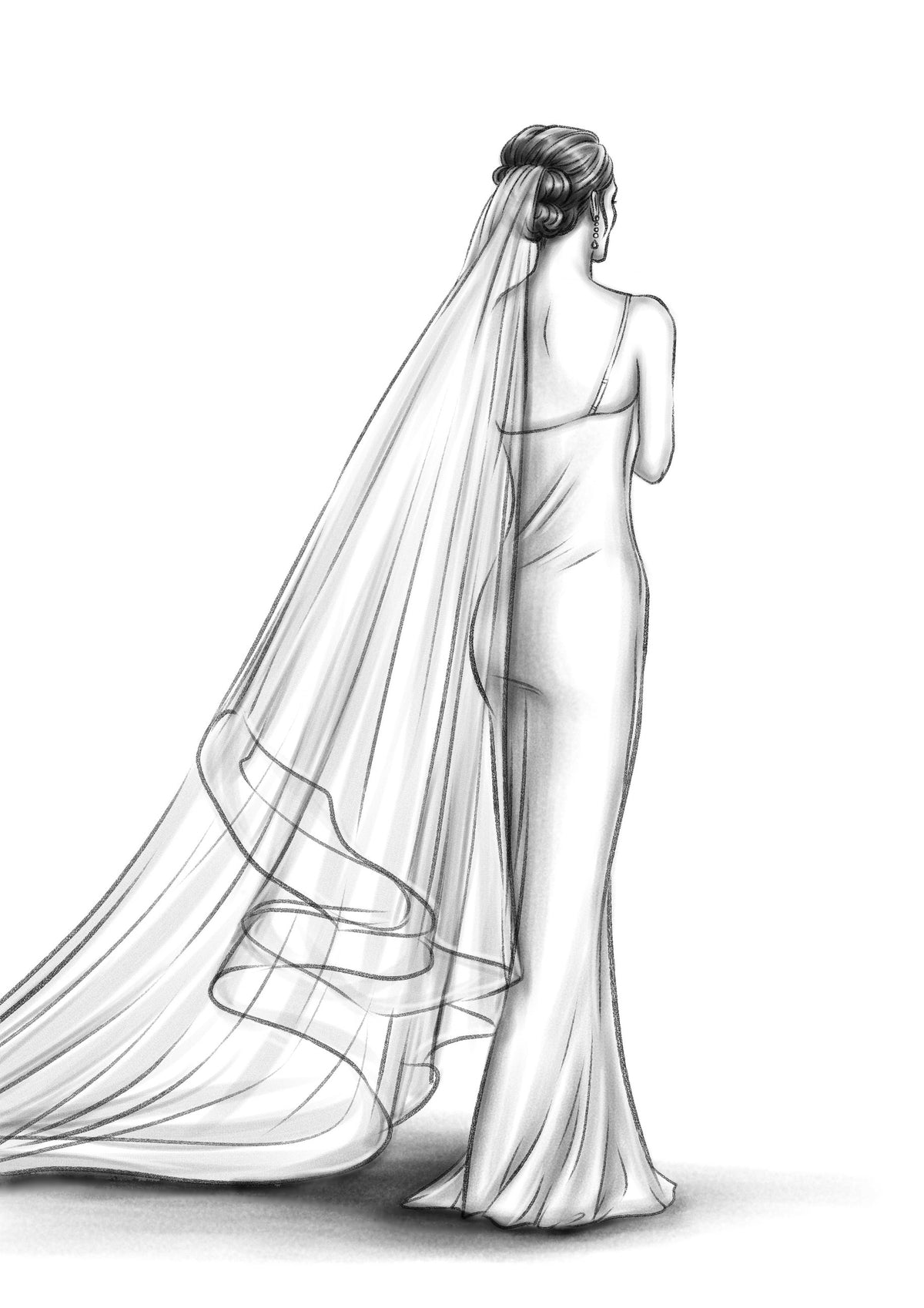 Customized Wedding Veil Sketch - Bridal Keepsake – One Blushing Bride ...