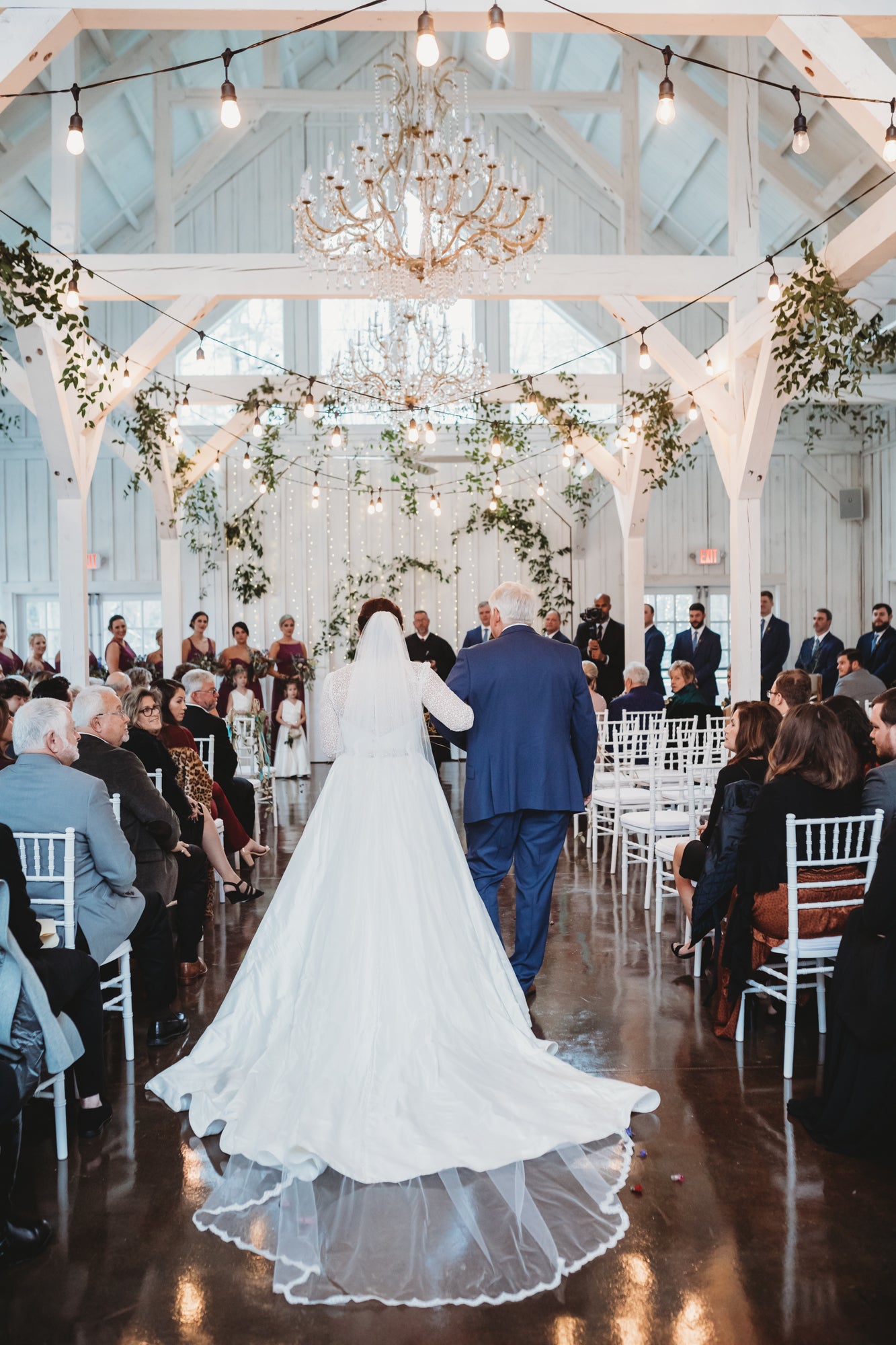 Thin Lace Rhinestone Border Mid Veil